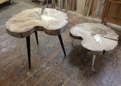 Tische “Baumstumpf”